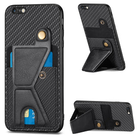 Carbon Fiber Wallet Flip Card K-shaped Holder Phone Case, For iPhone 6 / 6s, For iPhone 6 Plus / 6s Plus, For iPhone SE 2022 / 2020 / 7 / 8, For iPhone 7 Plus / 8 Plus, For iPhone X / XS, For iPhone XR, For iPhone XS Max, For iPhone 11, For iPhone 11 Pro