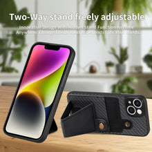Load image into Gallery viewer, Carbon Fiber Wallet Flip Card K-shaped Holder Phone Case, For iPhone 14, For iPhone 14 Plus, For iPhone 14 Pro, For iPhone 14 Pro Max