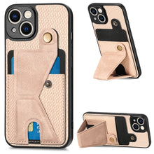 Load image into Gallery viewer, Carbon Fiber Wallet Flip Card K-shaped Holder Phone Case, For iPhone 14, For iPhone 14 Plus, For iPhone 14 Pro, For iPhone 14 Pro Max