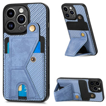 Load image into Gallery viewer, Carbon Fiber Wallet Flip Card K-shaped Holder Phone Case, For iPhone 14, For iPhone 14 Plus, For iPhone 14 Pro, For iPhone 14 Pro Max