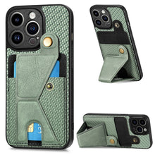 Load image into Gallery viewer, Carbon Fiber Wallet Flip Card K-shaped Holder Phone Case, For iPhone 14, For iPhone 14 Plus, For iPhone 14 Pro, For iPhone 14 Pro Max