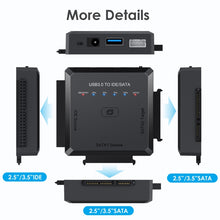 Load image into Gallery viewer, USB3.0 to SATA or IDE Hard Drive Adapter Converter With Clone Function