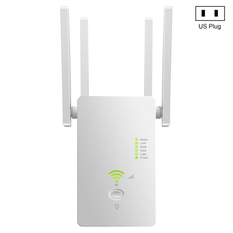 U6 5Ghz Wireless WiFi Repeater 1200Mbps Router Wifi Booster 2.4G Long Range Extender, US Plug, EU Plug
