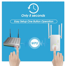 Load image into Gallery viewer, U6 5Ghz Wireless WiFi Repeater 1200Mbps Router Wifi Booster 2.4G Long Range Extender, US Plug, EU Plug