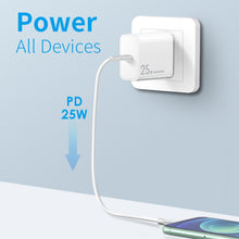 Load image into Gallery viewer, NORTHJO NOPD2501 PD 25W USB-C / Type-C Single Port Fast Charger, US Plug, EU Plug, UK Plug, AU Plug