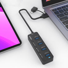 Load image into Gallery viewer, Onten UCA5306 7 in 2 USB3.0 + Type-C 7-Ports HUB Docking Station Support OTG Function, UCA5306