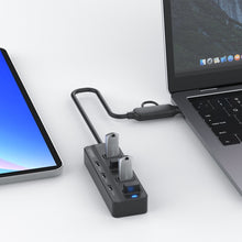 Load image into Gallery viewer, Onten UCA5306 7 in 2 USB3.0 + Type-C 7-Ports HUB Docking Station Support OTG Function, UCA5306