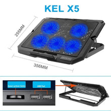 Load image into Gallery viewer, X5 Game Work Mute 5-Fan 7-Gear Adjustable Height Laptop Cooling Stand, X5