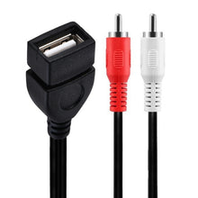 Load image into Gallery viewer, JUNSUNMAY USB 2.0 Female to 2 x RCA Male Video Audio Splitter Adapter Cable, 0.2m USB F to 2 RCA, 1.5m USB F to 2 RCA