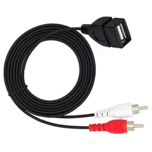 Load image into Gallery viewer, JUNSUNMAY USB 2.0 Female to 2 x RCA Male Video Audio Splitter Adapter Cable, 0.2m USB F to 2 RCA, 1.5m USB F to 2 RCA