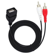 Load image into Gallery viewer, JUNSUNMAY USB 2.0 Female to 2 x RCA Male Video Audio Splitter Adapter Cable, 0.2m USB F to 2 RCA, 1.5m USB F to 2 RCA