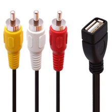 Load image into Gallery viewer, JUNSUNMAY USB Female to 3 x RCA Male Audio Video Splitter Cable, 0.2m, 1.5m