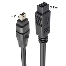 Load image into Gallery viewer, JUNSUNMAY FireWire High Speed Premium DV 800 9 Pin Male To FireWire 400 4 Pin Male IEEE 1394 Cable, 1.8m, 3m, 4.5m