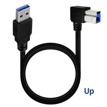 Load image into Gallery viewer, JUNSUNMAY USB 3.0 A Male to USB 3.0 B Male Adapter Cable Cord 1.6ft/0.5M for Docking Station, External Hard Drivers, Scanner, Printer and More, Up, Down, Left, Right