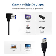 Load image into Gallery viewer, JUNSUNMAY USB 3.0 A Male to USB 3.0 B Male Adapter Cable Cord 1.6ft/0.5M for Docking Station, External Hard Drivers, Scanner, Printer and More, Up, Down, Left, Right