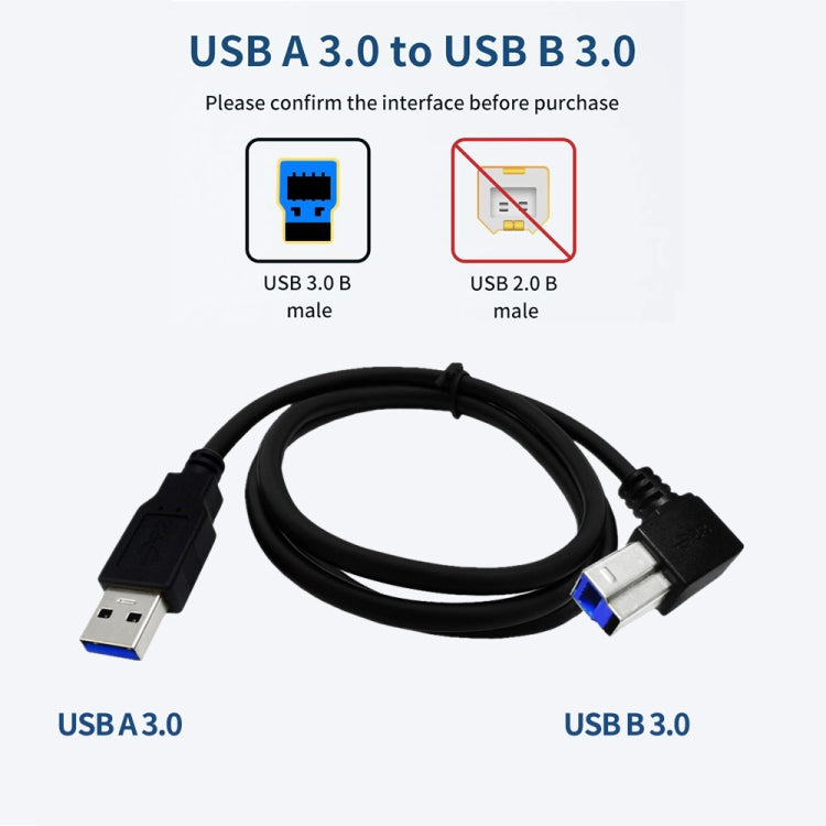 JUNSUNMAY USB 3.0 A Male to USB 3.0 B Male Adapter Cable Cord 1.6ft/0.5M for Docking Station, External Hard Drivers, Scanner, Printer and More, Up, Down, Left, Right