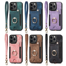 Load image into Gallery viewer, Retro Skin-feel Ring Multi-card Wallet Phone Case, For iPhone 14, For iPhone 14 Pro, For iPhone 14 Plus, For iPhone 14 Pro Max, For iPhone 13, For iPhone 13 Pro, For iPhone 13 Pro Max, For iPhone 13 mini