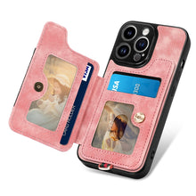Load image into Gallery viewer, Retro Skin-feel Ring Multi-card Wallet Phone Case, For iPhone 12 mini, For iPhone 12, For iPhone 12 Pro, For iPhone 12 Pro Max, For iPhone 11, For iPhone 11 Pro, For iPhone 11 Pro Max, For iPhone X / XS