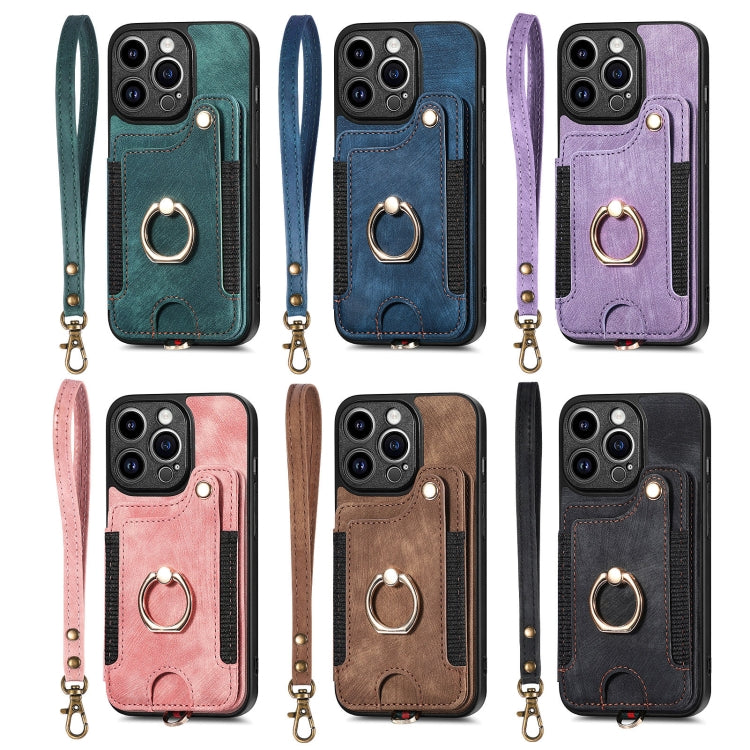 Retro Skin-feel Ring Multi-card Wallet Phone Case, For iPhone 12 mini, For iPhone 12, For iPhone 12 Pro, For iPhone 12 Pro Max, For iPhone 11, For iPhone 11 Pro, For iPhone 11 Pro Max, For iPhone X / XS