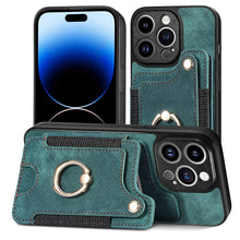 Load image into Gallery viewer, Retro Skin-feel Ring Multi-card Wallet Phone Case, For iPhone 12 mini, For iPhone 12, For iPhone 12 Pro, For iPhone 12 Pro Max, For iPhone 11, For iPhone 11 Pro, For iPhone 11 Pro Max, For iPhone X / XS
