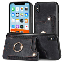 Load image into Gallery viewer, Retro Skin-feel Ring Multi-card Wallet Phone Case, For iPhone 12 mini, For iPhone 12, For iPhone 12 Pro, For iPhone 12 Pro Max, For iPhone 11, For iPhone 11 Pro, For iPhone 11 Pro Max, For iPhone X / XS