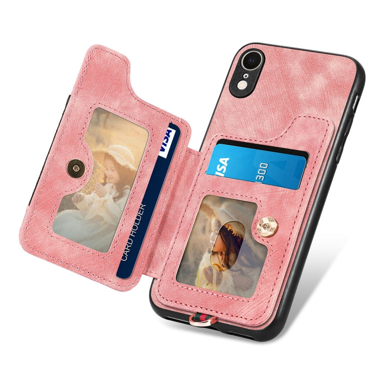 Retro Skin-feel Ring Multi-card Wallet Phone Case, For iPhone XR, For iPhone XS Max, For iPhone SE 2022 / SE 2020, For iPhone 7 Plus / 8 Plus