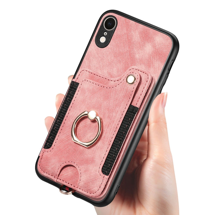 Retro Skin-feel Ring Multi-card Wallet Phone Case, For iPhone XR, For iPhone XS Max, For iPhone SE 2022 / SE 2020, For iPhone 7 Plus / 8 Plus