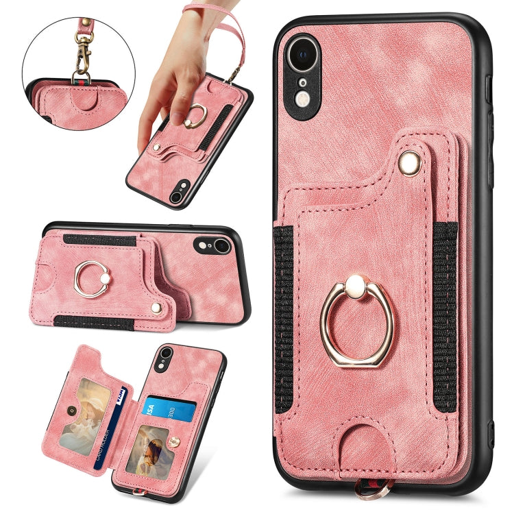 Retro Skin-feel Ring Multi-card Wallet Phone Case, For iPhone XR, For iPhone XS Max, For iPhone SE 2022 / SE 2020, For iPhone 7 Plus / 8 Plus