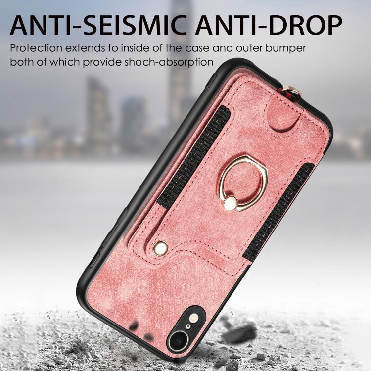 Retro Skin-feel Ring Multi-card Wallet Phone Case, For iPhone XR, For iPhone XS Max, For iPhone SE 2022 / SE 2020, For iPhone 7 Plus / 8 Plus