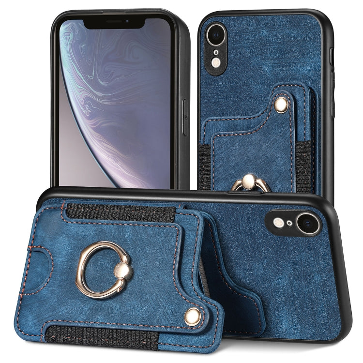 Retro Skin-feel Ring Multi-card Wallet Phone Case, For iPhone XR, For iPhone XS Max, For iPhone SE 2022 / SE 2020, For iPhone 7 Plus / 8 Plus