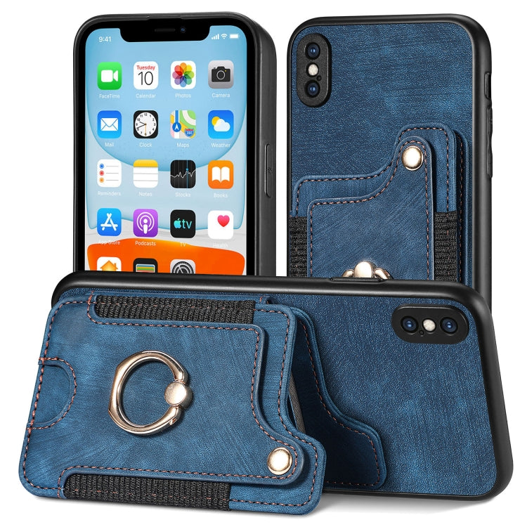 Retro Skin-feel Ring Multi-card Wallet Phone Case, For iPhone XR, For iPhone XS Max, For iPhone SE 2022 / SE 2020, For iPhone 7 Plus / 8 Plus