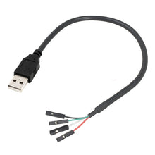 Load image into Gallery viewer, JUNSUNMAY USB 2.0 A to Female 4 Pin Dupont Motherboard Header Adapter Extender Cable, Length: 0.3m, USB Male, USB Female