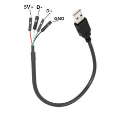 Load image into Gallery viewer, JUNSUNMAY USB 2.0 A to Female 4 Pin Dupont Motherboard Header Adapter Extender Cable, Length: 0.3m, USB Male, USB Female
