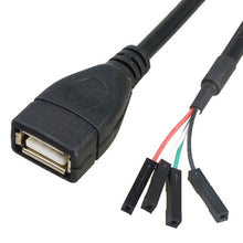 Load image into Gallery viewer, JUNSUNMAY USB 2.0 A to Female 4 Pin Dupont Motherboard Header Adapter Extender Cable, Length: 0.3m, USB Male, USB Female