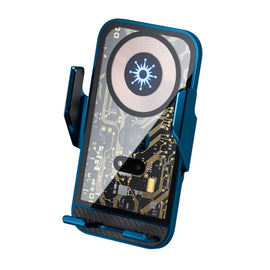C10 Car Navigation Infrared Sensor Transparent Wireless Charger 15W Fast Charger Phone Stand, C10 (Gray), C10 (Blue), C10 (Golden)