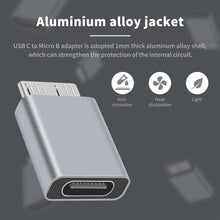 Load image into Gallery viewer, JUNSUNMAY USB-C / Type-C Female to Male USB 3.0 Micro B Adapter Converter, 1 PCS, 2 PCS