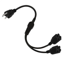 Load image into Gallery viewer, JUNSUNMAY US 1.6FT NEMA 5-15P 1 to 2 Way Outlet NEMA 5-15R SJT 16AWG 3 Prong Power Cable Wire Extender