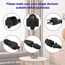 Load image into Gallery viewer, JUNSUNMAY US 1.6FT NEMA 5-15P 1 to 2 Way Outlet NEMA 5-15R SJT 16AWG 3 Prong Power Cable Wire Extender