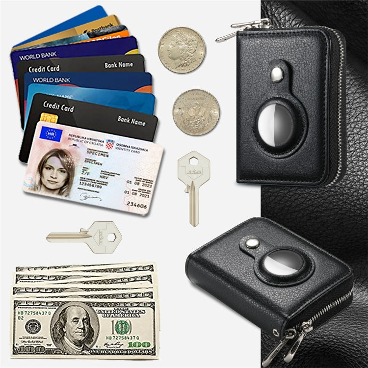 For AirTag 2nd Gen / AirTag 1st Gen Zipper Wallet Protective Cover
