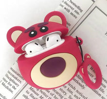 Load image into Gallery viewer, Red Bear Airpods Protective Case Bluetooth Earphone Storage Box Silicone Ring Rope Anti-drop Bag