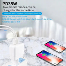 Load image into Gallery viewer, 35W PD3.0 USB-C / Type-C Dual Port Charger for iPhone / iPad Series, US Plug, EU Plug