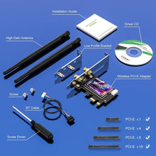 Load image into Gallery viewer, EDUP EP-9658 PCI-E WiFi 6 Card AX1800M Bluetooth 5.2 Adapter for Desktop PC, 2.4GHz/5.8GHz Dual Band Wireless PCI-E Internal Network Card