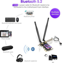Load image into Gallery viewer, EDUP EP-9658 PCI-E WiFi 6 Card AX1800M Bluetooth 5.2 Adapter for Desktop PC, 2.4GHz/5.8GHz Dual Band Wireless PCI-E Internal Network Card
