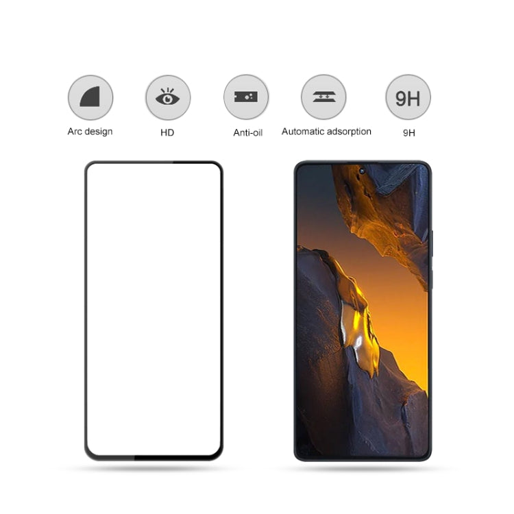 For Xiaomi POCO F5 mocolo 0.33mm 9H 2.5D Full Glue Tempered Glass Film, For Xiaomi POCO F5