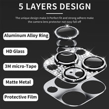 Load image into Gallery viewer, For iPhone 12 Pro Max ENKAY Hat-Prince Blink Diamond Camera Lens Aluminium Alloy Tempered Glass Film, For iPhone 12 Pro Max