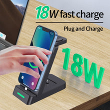 Load image into Gallery viewer, B20 18W 3 in 1 Wireless Charger Stand Charger Dock for iPhone Apple Watch Series, B20 for Apple
