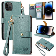 Load image into Gallery viewer, Love Zipper Lanyard Leather Phone Case, For iPhone 14 Pro Max, For iPhone 7 / 8 / SE 2022, For iPhone 13 Pro Max, For iPhone 13 Pro, For iPhone 13, For iPhone 12 / 12 Pro, For iPhone 12 Pro Max, For iPhone 11 Pro Max