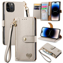 Load image into Gallery viewer, Love Zipper Lanyard Leather Phone Case, For iPhone 14 Pro Max, For iPhone 7 / 8 / SE 2022, For iPhone 13 Pro Max, For iPhone 13 Pro, For iPhone 13, For iPhone 12 / 12 Pro, For iPhone 12 Pro Max, For iPhone 11 Pro Max