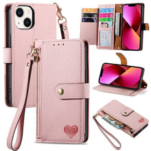 Load image into Gallery viewer, Love Zipper Lanyard Leather Phone Case, For iPhone 14 Pro Max, For iPhone 7 / 8 / SE 2022, For iPhone 13 Pro Max, For iPhone 13 Pro, For iPhone 13, For iPhone 12 / 12 Pro, For iPhone 12 Pro Max, For iPhone 11 Pro Max