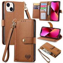 Load image into Gallery viewer, Love Zipper Lanyard Leather Phone Case, For iPhone 14 Pro Max, For iPhone 7 / 8 / SE 2022, For iPhone 13 Pro Max, For iPhone 13 Pro, For iPhone 13, For iPhone 12 / 12 Pro, For iPhone 12 Pro Max, For iPhone 11 Pro Max